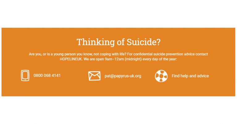 papyrus suicide prevention charity